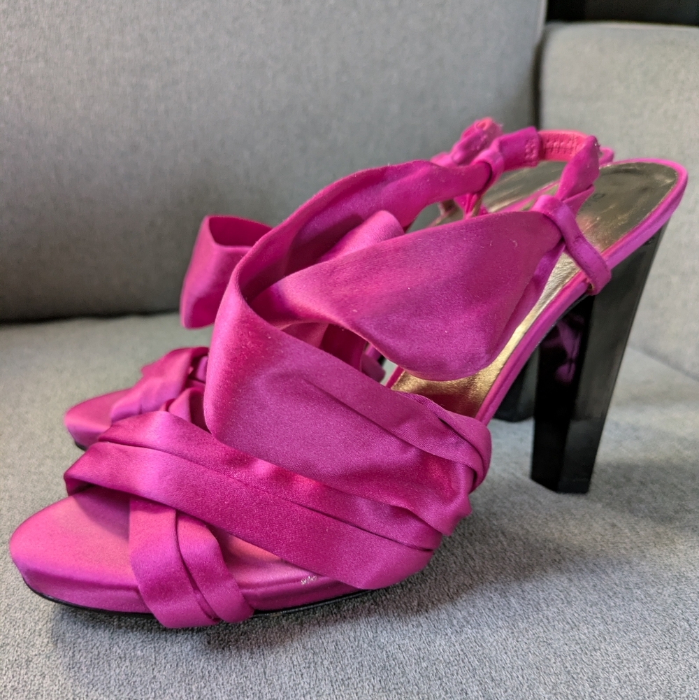 DVF Fuchsia Satin Women's Heels